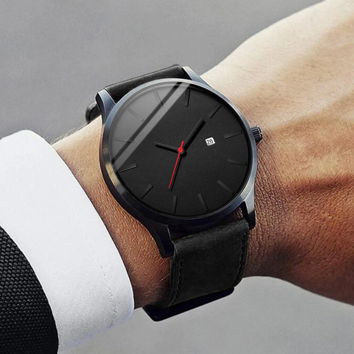 Relogio Masculino Men Watch Fashion Sport Watches Men's Calendar Leather Strap Quartz Wristwatch relojes hombre